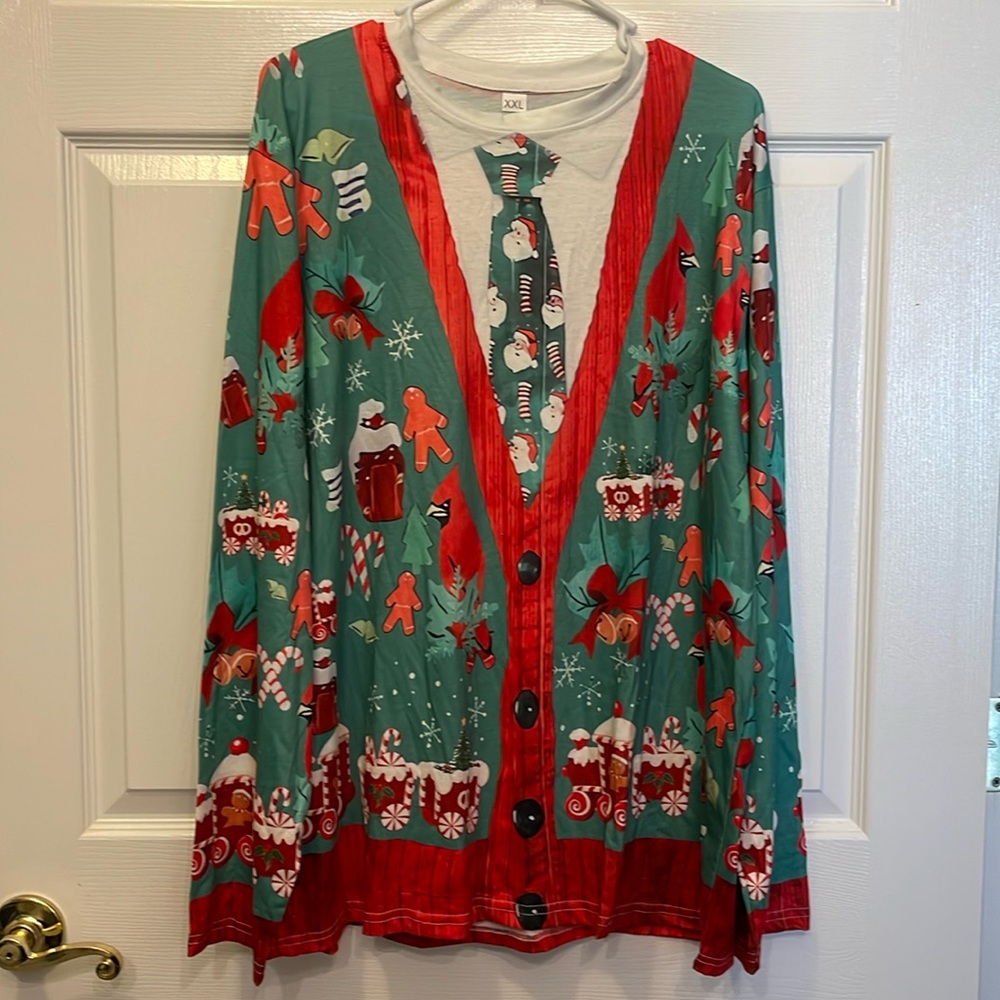 Christmas Shirt XXLarge men’s nwot ugly Christmas Sweater print